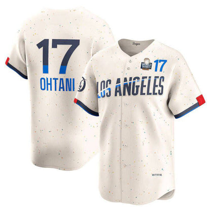 Los Angeles Dodgers #17 Shohei Ohtani Cream 2024 World Series Home Limited Cool Base Stitched Baseball Jersey