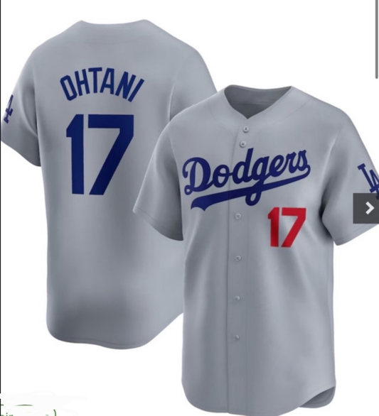 Los Angeles Dodgers #17 Shohei Ohtani Gray Cool Base Stitched Baseball Jersey
