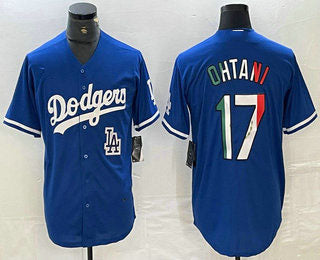 Los Angeles Dodgers #17 Shohei Ohtani Mexico Blue Cool Base Stitched Jersey Baseball Jerseys