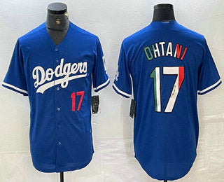 Los Angeles Dodgers #17 Shohei Ohtani Number Mexico Blue Cool Base Stitched Jerseys Baseball Jerseys