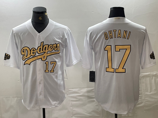 Los Angeles Dodgers #17 Shohei Ohtani Number White 2022 All Star Stitched Cool Base Baseball Jersey