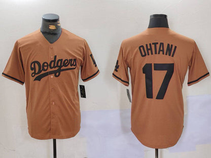 Los Angeles Dodgers #17 Shohei Ohtani Olive Black Cool Base Limited Stitched Baseball Jerseys