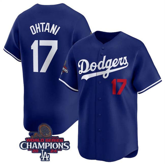 Los Angeles Dodgers #17 Shohei Ohtani Royal 2024 World Series Champions Alternate Limited Stitched Baseball Jersey