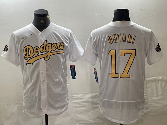 Los Angeles Dodgers #17 Shohei Ohtani White 2022 All Star Stitched Flex Base Baseball Jersey