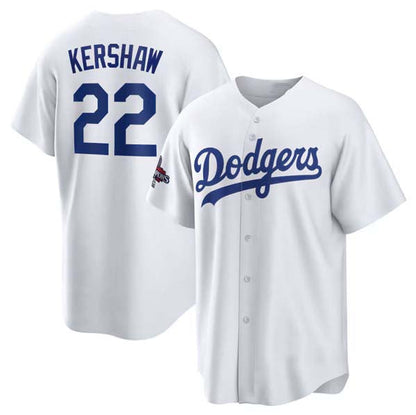 Los Angeles Dodgers #22 Clayton Kershaw White 2024 World Series Champions Home Stitched Baseball Jersey