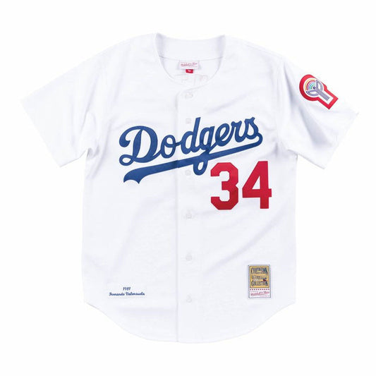 Los Angeles Dodgers #34 Fernando Valenzuela White Stitched Baseball Jersey