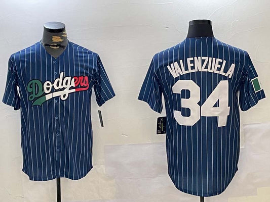 Los Angeles Dodgers #34 Fernando Valenzuela blue Authentic Collection Stitched Baseball Jersey