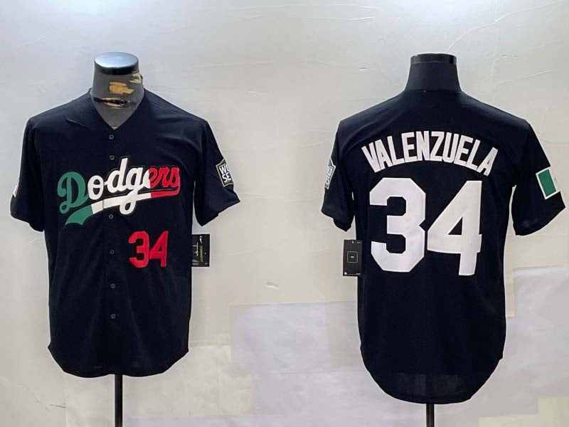 Los Angeles Dodgers #34 Toro Valenzuela Black Mexico 2024 World Series Cool Base Stitched Baseball Jersey