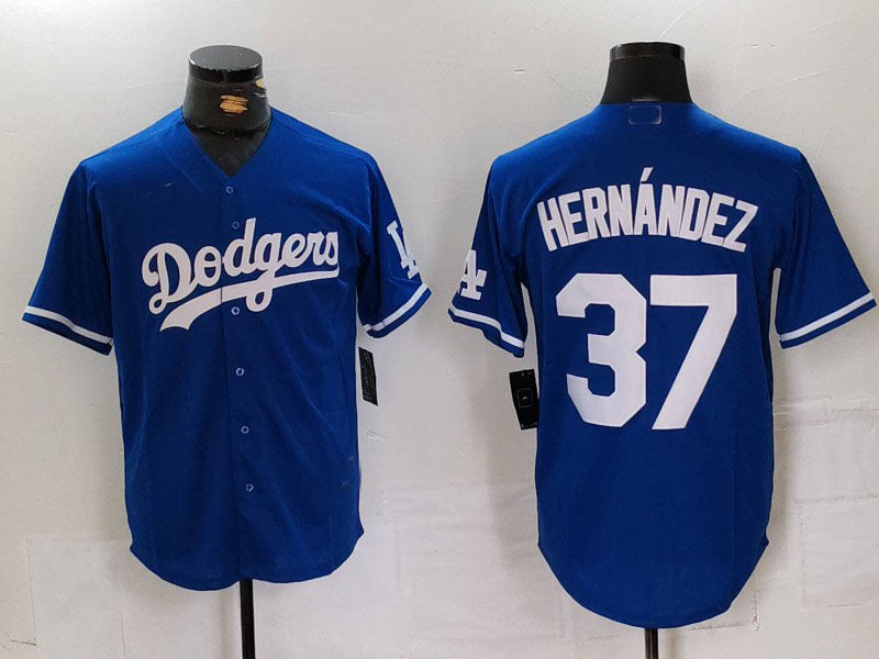 Los Angeles Dodgers #37 Teoscar Hernandez Blue Cool Base Stitched Baseball Jerseys