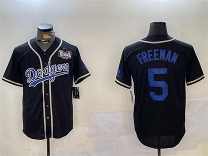 Los Angeles Dodgers #5 Freddie Freeman Black 2024 World Series Cool Base Stitched Baseball Jerseys