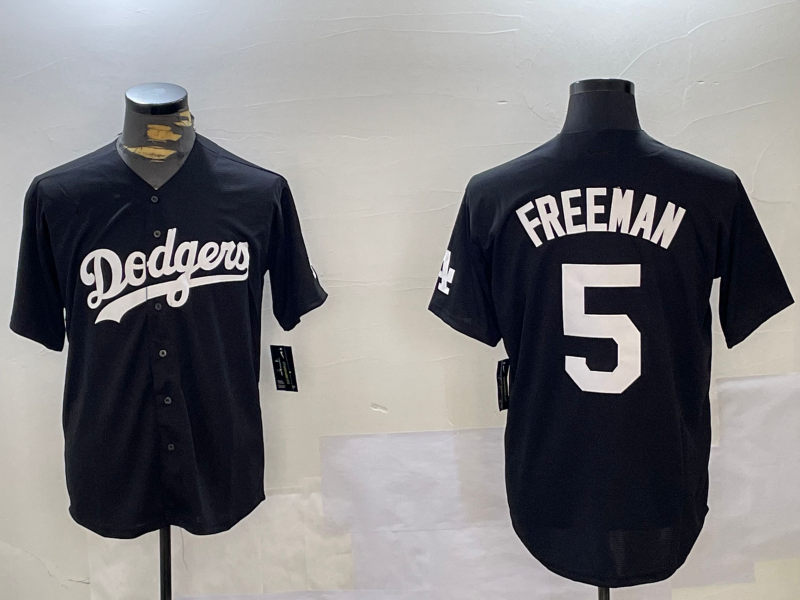 Los Angeles Dodgers #5 Freddie Freeman Black Cool Base Stitched Baseball Jerseys