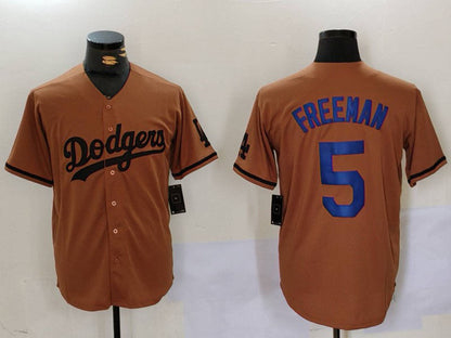 Los Angeles Dodgers #5 Freddie Freeman Olive Cool Base Limited Stitched Baseball Jerseys