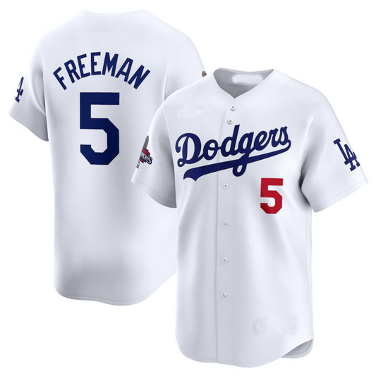 Los Angeles Dodgers #5 Freddie Freeman White 2024 World Series Champions Home Limited Stitched Baseball Jersey