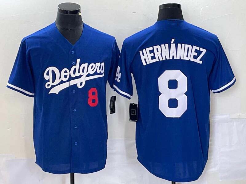 Los Angeles Dodgers #8 Enrique Hernández Blue Flex Base Stitched Baseball Jersey