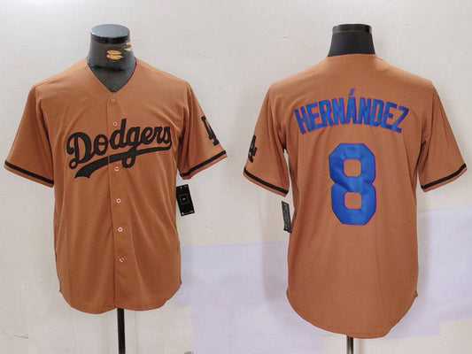 Los Angeles Dodgers #8 Kike Hernandez Olive Cool Base Limited Stitched Baseball Jerseys