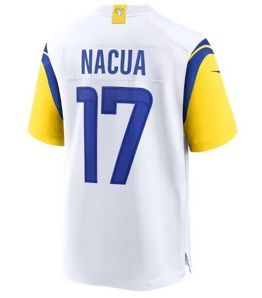 LA.Rams #17 Puka Nacua White Game  Stitched American Football Jersey