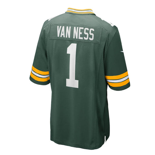 GB.Packers #1 Lukas Van Ness 2023 Draft First Round Pick Game Jersey - Green Stitched American Football Jerseys