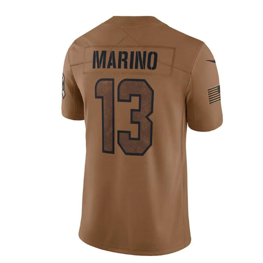 M.Dolphins #13 Dan Marino Brown 2023 Salute To Service Retired Player Limited Stitched Jerseys