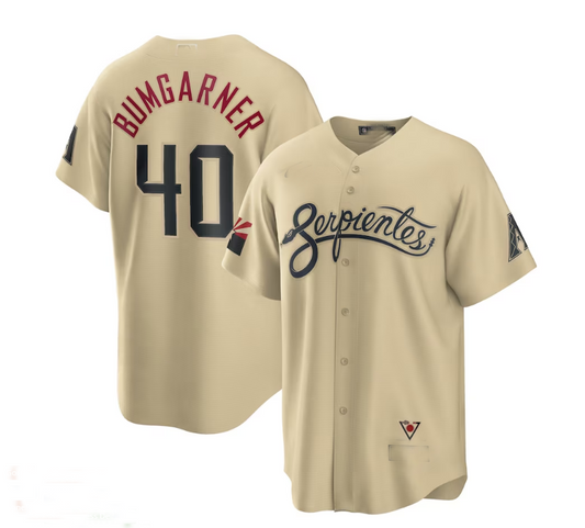 #40 Madison Bumgarner Arizona Diamondbacks City Connect Replica Player Jersey - Gold Stitches Baseball Jerseys