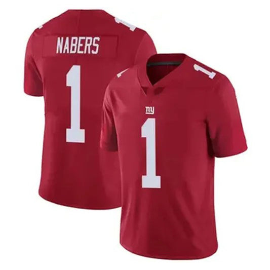 NY.Giants #1 Malik Nabers Red Game Jersey Stitched American Football Jerseys