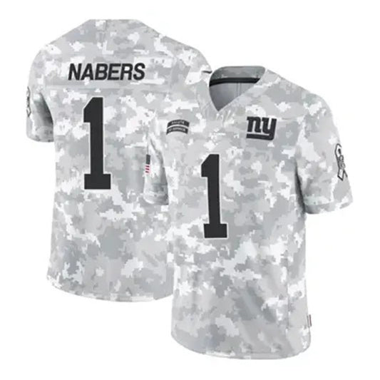 NY.Giants #1 Malik Nabers Camo 2024 Salute To Service  F.U.S.E Limited Stitched American Football Jerseys