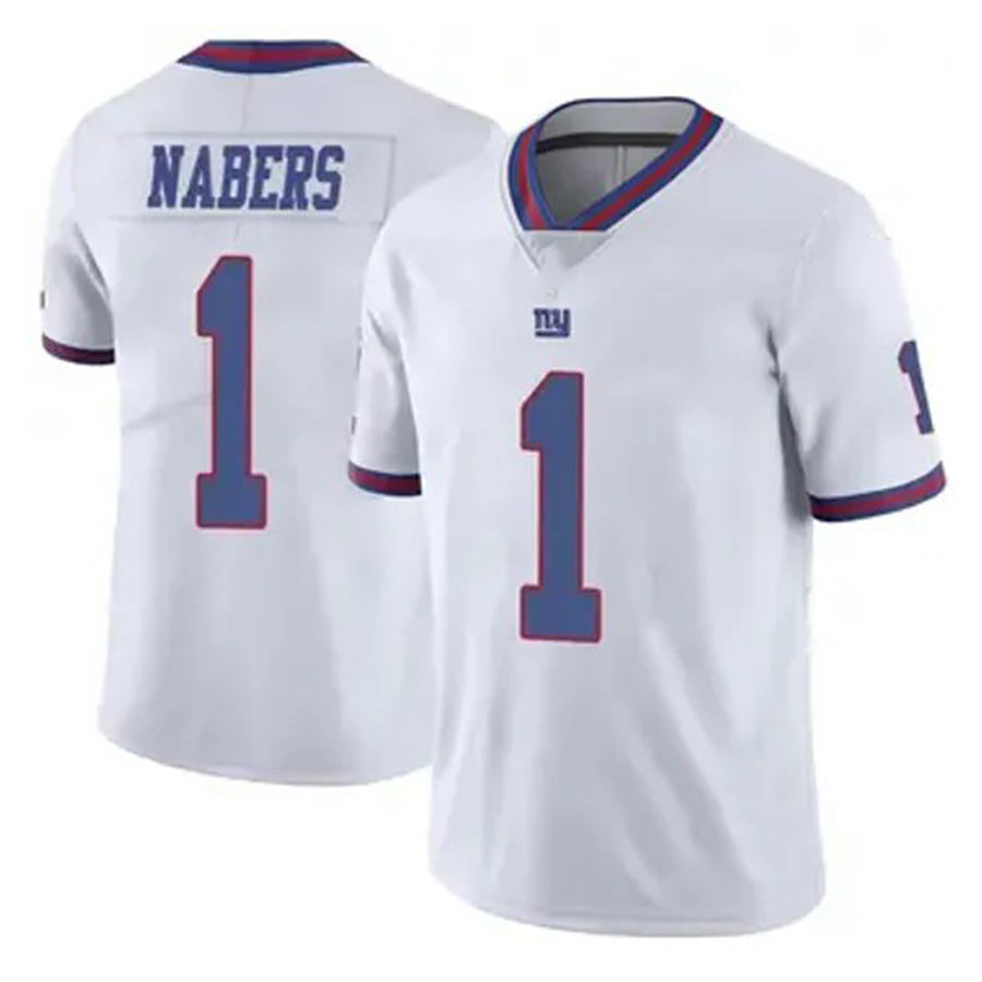 NY.Giants #1 Malik Nabers White Color Rush Vapor Limited Stitched Jersey American Football Jerseys