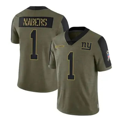 NY.Giants #1 Malik Nabers Olive 2021 Salute To Service Limited Stitched American Football Jerseys