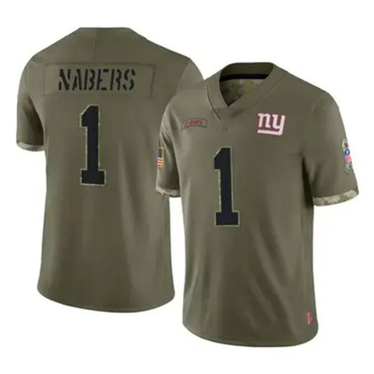 NY.Giants #1 Malik Nabers Olive 2022 Salute To Service Limited Stitched American Football Jerseys