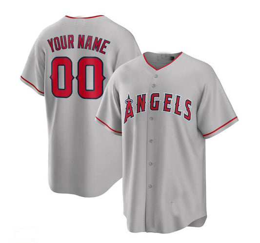 Custom Los Angeles Angels Gray Road Custom Replica Jersey Stitched Baseball Jerseys
