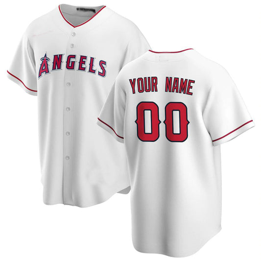 Custom Los Angeles Angels White Home Replica Custom Jersey Stitched Baseball Jerseys