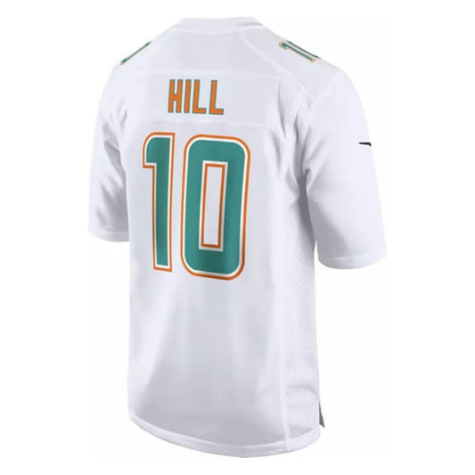 M.Dolphins #10 Tyreek Hill White Carbon Fashion Game Player Jersey Football Jerseys