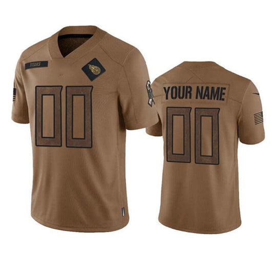 Custom T.Titans 2023 Brown Salute To Service Limited Stitched Jersey American Football Jerseys