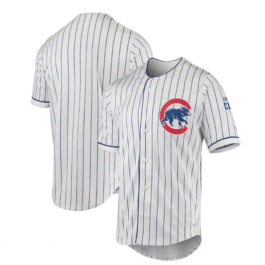 Chicago Cubs True-Fan White Royal Pinstripe Jersey Baseball Jerseys