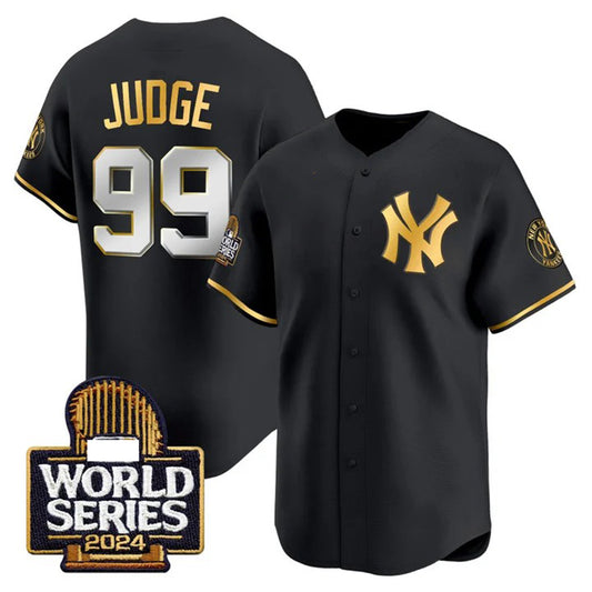 New York Yankees #99 Aaron Judge Black 2024 World Series Vapor Premier Limited Stitched Baseball Jersey