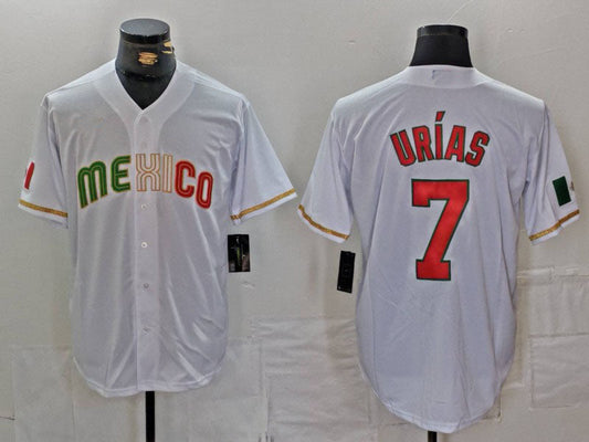 Mexico Baseball #7 Julio Urias 2023 White World Classic Stitched Baseball Jerseys