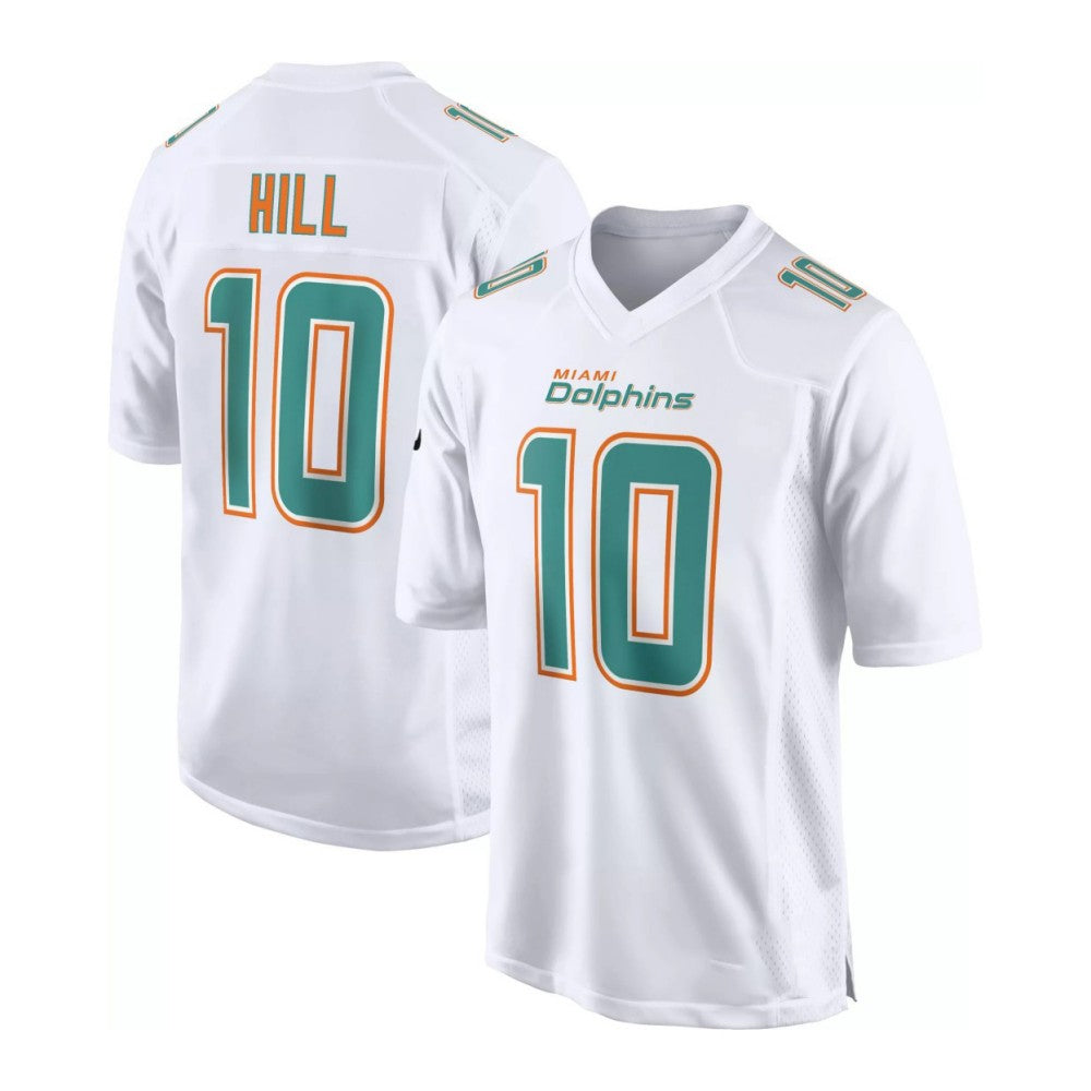 M.Dolphins #10 Tyreek Hill White Carbon Fashion Game Player Jersey Football Jerseys