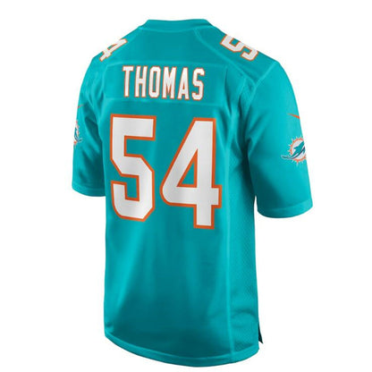M.Dolphins #54 Zach Thomas Aqua Game Retired Player Jersey Stitched American Football Jerseys