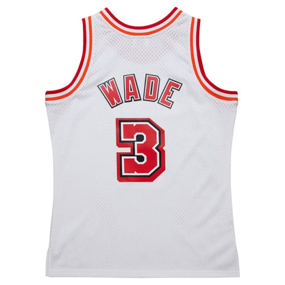 M.Heat #3 Dwyane Wade Mitchell & Ness 2007-08 Hardwood Classics Swingman Jersey - White Stitched American Basketball Jersey