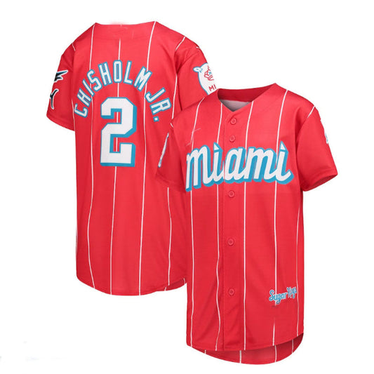 Miami Marlins #2 Jazz Chisholm Jr. Red City Connect Replica Player Jersey Baseball Jerseys