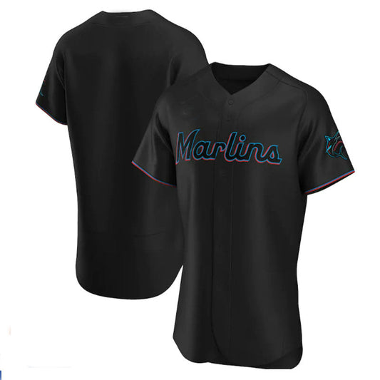 Miami Marlins  Black Alternate Authentic Team Jersey Baseball Jerseys