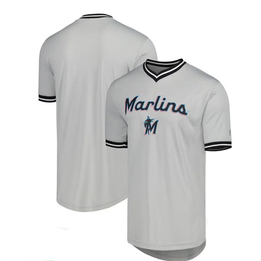 Miami Marlins V-Neck Jersey - Gray Baseball Jerseys