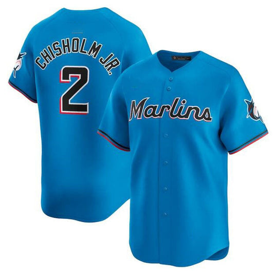 Miami Marlins #2 Jazz Chisholm Jr. Blue Limited Stitched Baseball Jersey