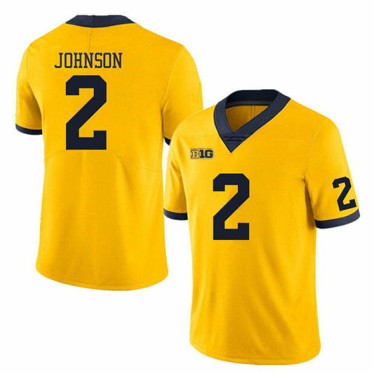 M.Wolverines #2 Will Johnson Yellow Stitched American College Jerseys