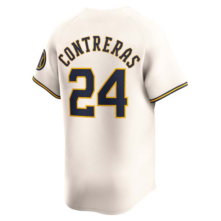 Milwaukee Brewers #24 William Contreras Cream Home Baseball Limited Jersey