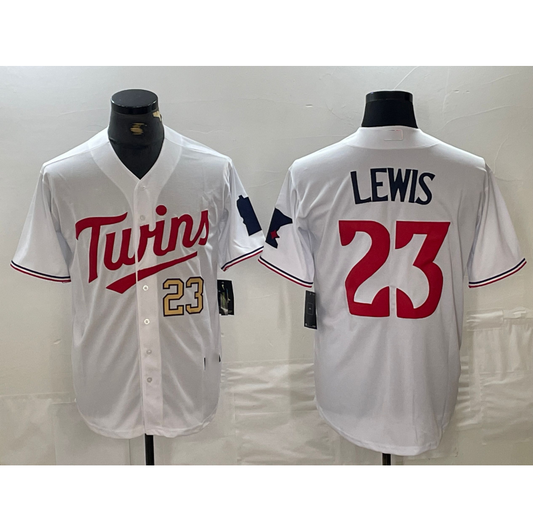 Minnesota Twins #23 Royce Lewis Number White Stitched Cool Base Baseball Jerseys