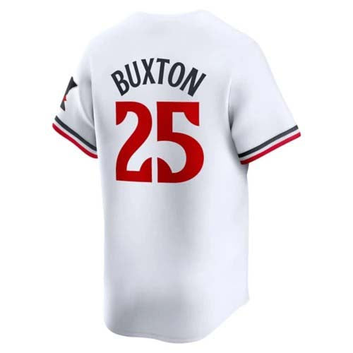 Minnesota Twins #25 Byron Buxton Limited Jersey White Button Down Stitched Baseball Jersey