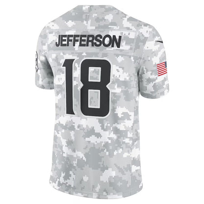 MN.Vikings #18 Justin Jefferson Arctic Camo 2024 Salute to Service Limited Stitched American Football Jerseys