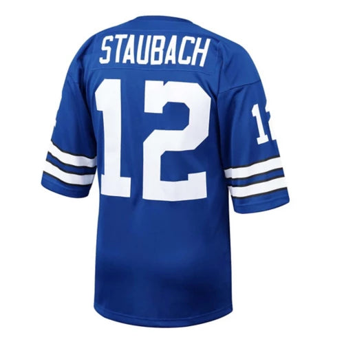 D.Cowboys #12 Roger Staubach Blue Mitchell and Ness Throwback Stitched American Football Jerseys