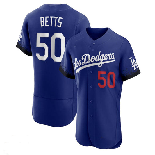 Los Angeles Dodgers #50 Mookie Betts City Connect Authentic Player Jersey - Royal Baseball Jerseys