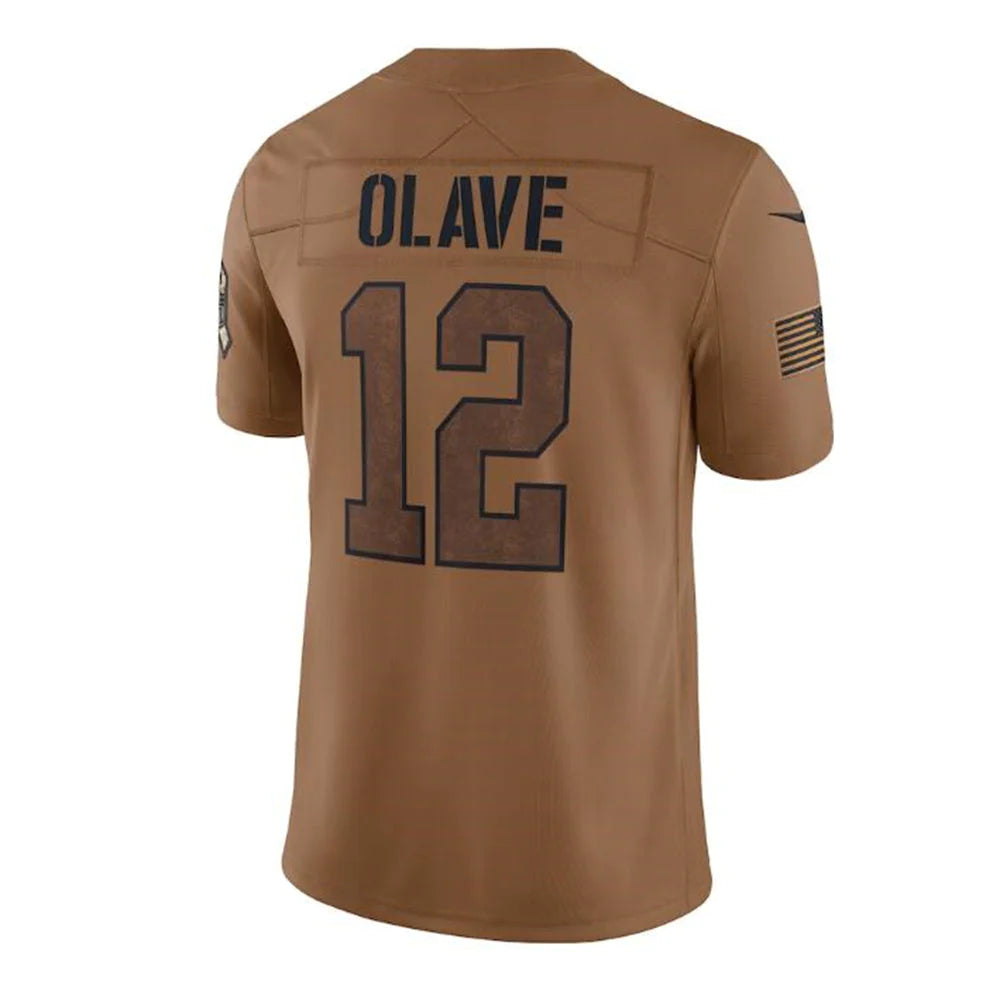 NO.Saints #12 Chris Olave Brown 2023 Salute To Service Limited Stitched Jerseys